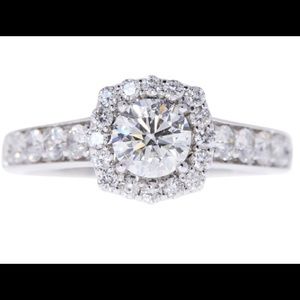 Diamond Engagement Ring 14k White Gold 1.50cw